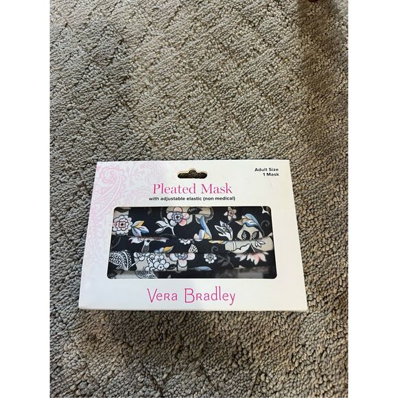 Vera Bradley Floral Pleated Mask With Adjustable Elastic NEW - Picture 1 of 5